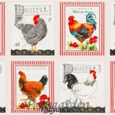 panel med høns og haner 7449
