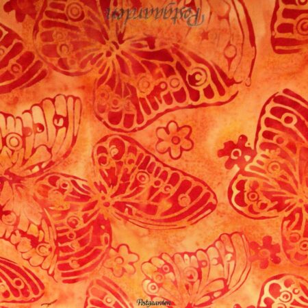6465 Laksefarvet bali batik patchworkstofpatchworkstof med sommerfugle