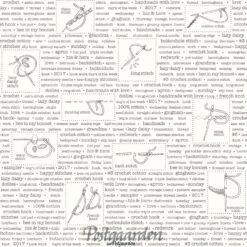 7478 Råhvid med grå skrift og sting