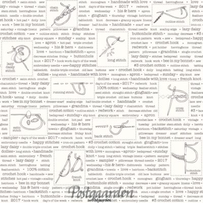 7478 Råhvid med grå skrift og sting