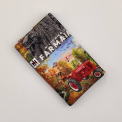 FQ7956 grå med farmall traktorer patchworkstof - postgaarden.com