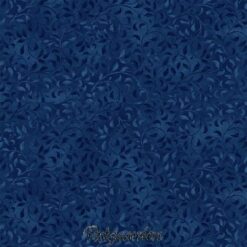 6910 Mørkeblå med blade patchworkstof - postgården - postgaarden.com