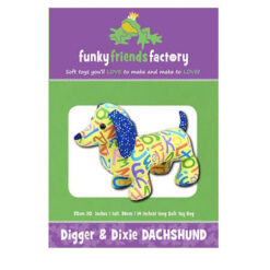 FF4651 digger dixie dachshund patchwork mønster - postgaarden.com