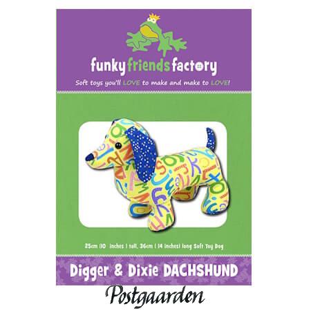 FF4651 digger dixie dachshund patchwork mønster - postgaarden.com