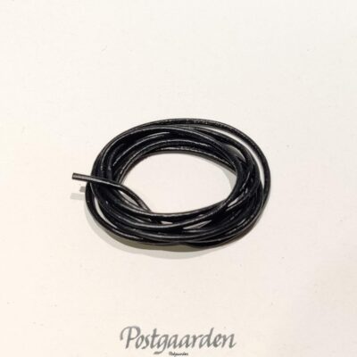 Sort lædersnor 2 mm