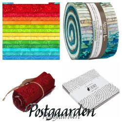 Stofpakker, Jelly Rolls, stofruller og Charm Packs