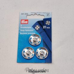 Tryklåse 21 mm sølv 3 stk.