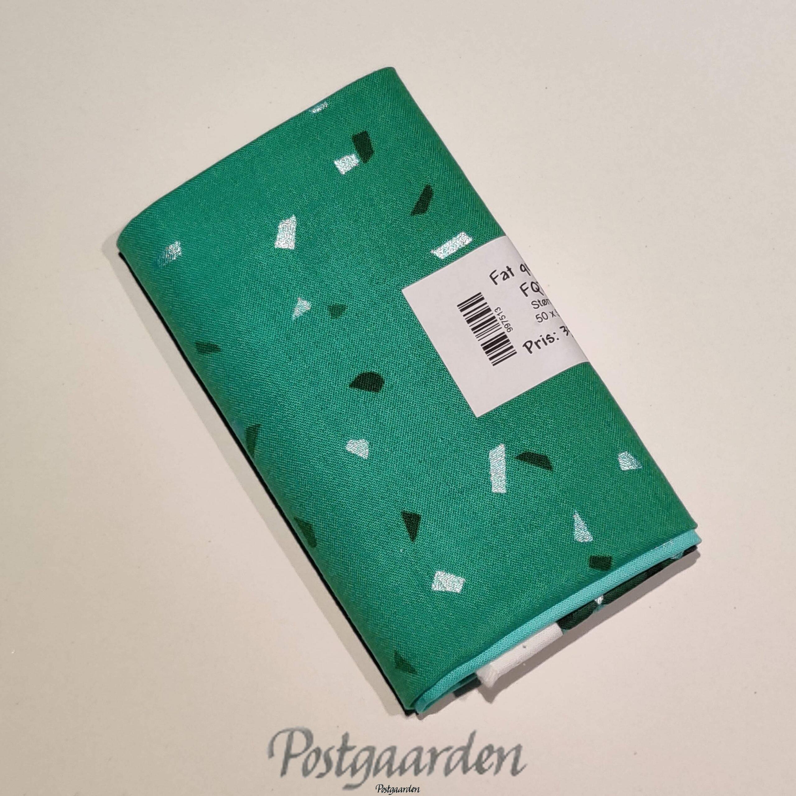 FQ7513 Tyrkis med farveskift og snippets patchworkstof fat quarter