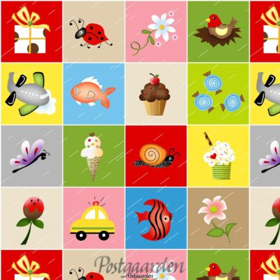 7523P Panel med små motiver patchworkstof