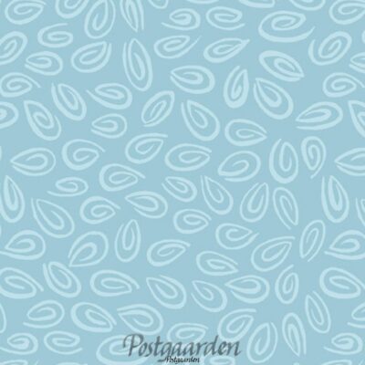 7532 Tyrkis patchworkstof med blade