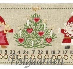 78-0166 julefamilie med juletræ broderi kit fra Fru Zippe