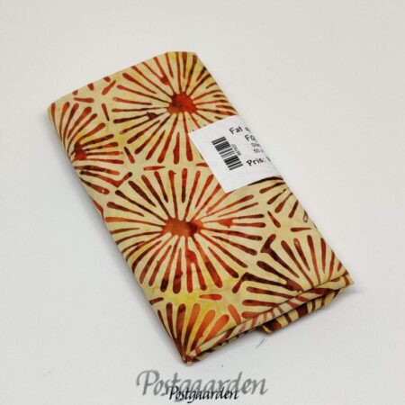 FQ7537 Beige patchworkstof med blomst i sekskant Bali batik