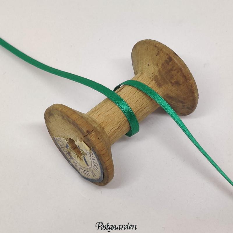 Mellemgrøn satinbånd 3mm