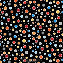 7543 Sort patchworkstof med prikker
