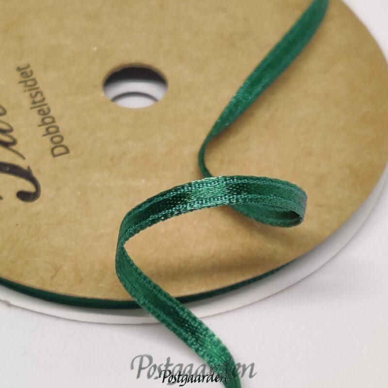 Mørkgrøn 3mm satinbånd 10m