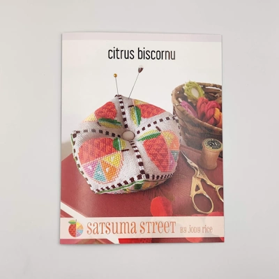 citrus biscornu korsstings broderi mønster