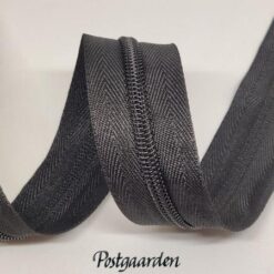 sort lynlås i metermål 6mm - postgaarden.com