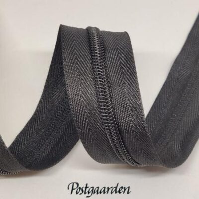 sort lynlås i metermål 6mm - postgaarden.com