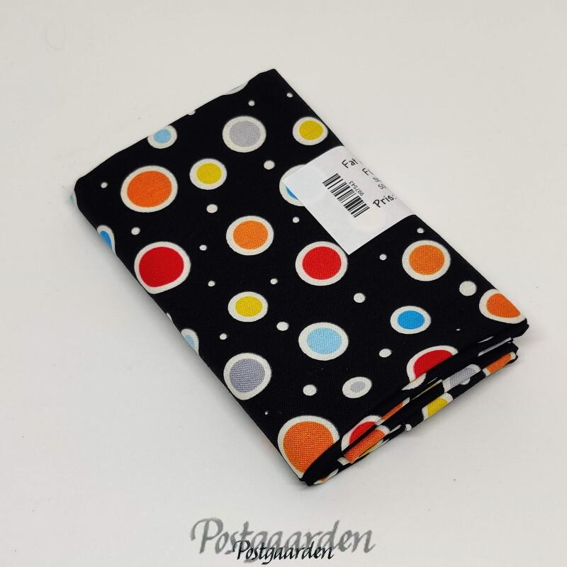 997543 Sort patchworkstof med prikker