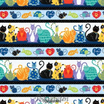 7566 Katte i borter patchworkstof