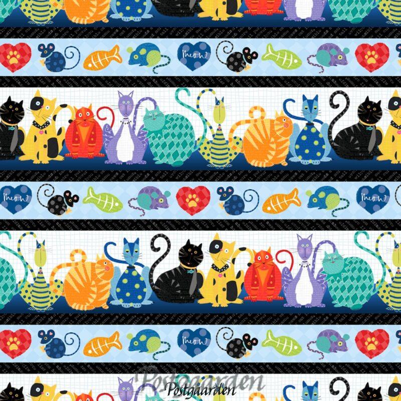 7566 Katte i borter patchworkstof