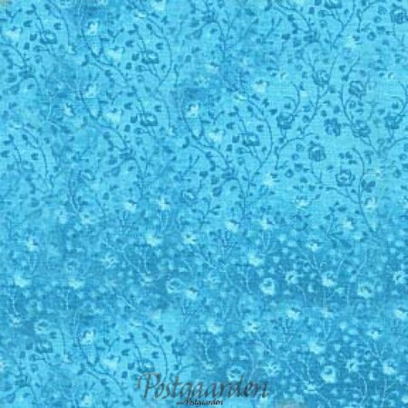 7564 Tyrkis med små blomster patchworkstof