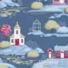 110187 Village Blue village life tilda patchworkstof