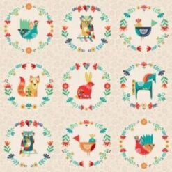7570 Panel med dyremotiver patchworkstof