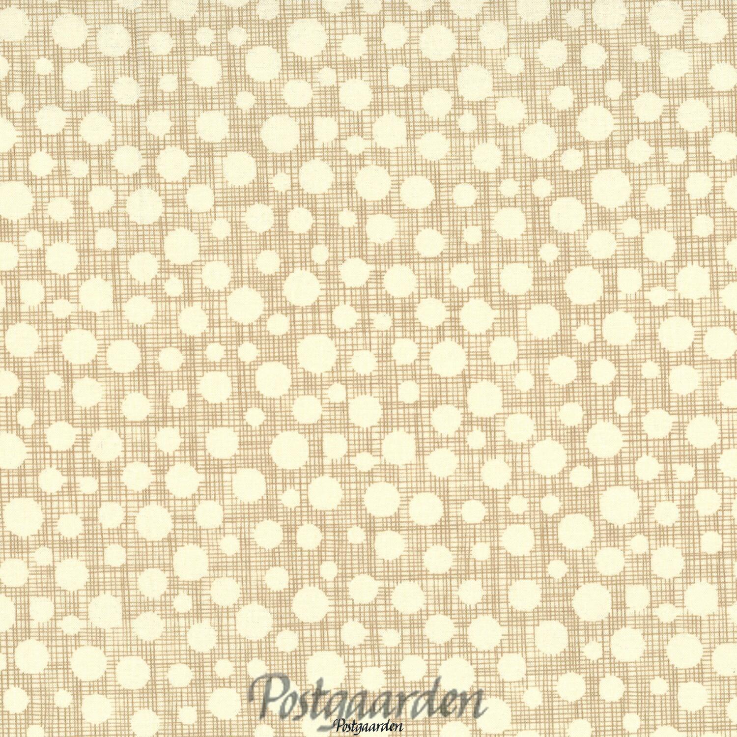7578 Beige med streger og prikker patchworkstof