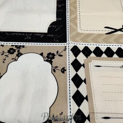 6637 Panel med mærkater til quilts patchworkstof