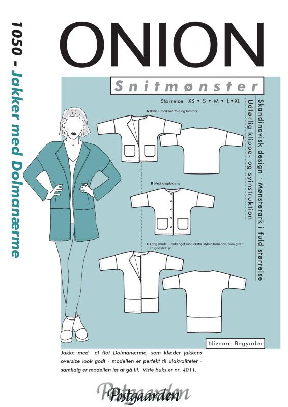 1050 - Jakke med Dolmanærme - snitmønster fra ONION