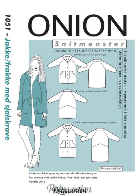 1051 - Jakke/frakke med sjalskrave - snitmønster fra ONION