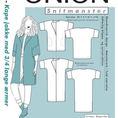 1053 - Kape jakke med 3/4 lange ærmer - snitmønster fra Onion