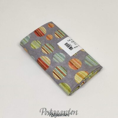 FQ7588 Grå med stribede cirkler patchworkstof