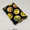 FQ7608 Sort med emoji patchworkstof