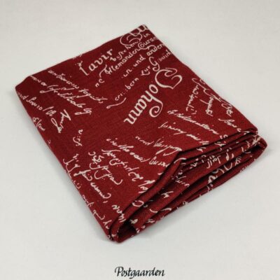 FQ6488 Rød m. hvid skrift 100% hør