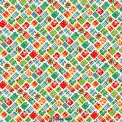 7632 Råhvid med julegaver - JUL - patchworkstof