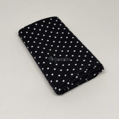 FQ7629 Sort med hvide prikker patchworkstof.