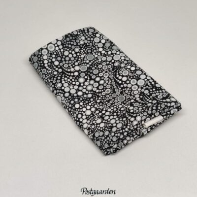 FQ7636 Sort grå Cirkler patchworkstof