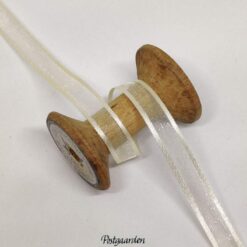 Råhvid Organzabånd med satinkant 10mm