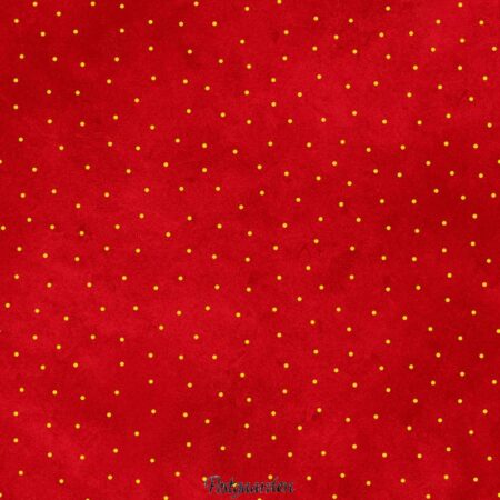 7634 Julerød med guldprik patchworkstof