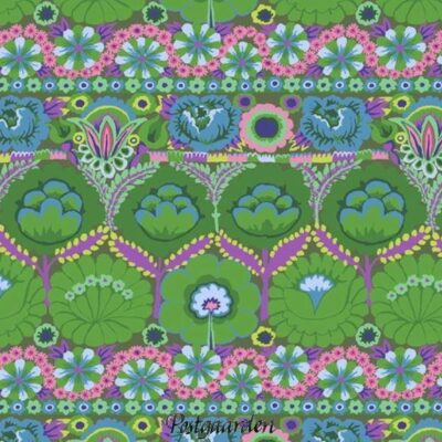 7642 Embroidered Flower Grøn - Kaffe Fassett - patchworkstof