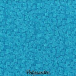 7659 Tyrkis med firkanter - Patchworkstof