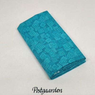 FQ7659 Tyrkis med firkanter - Patchworkstof