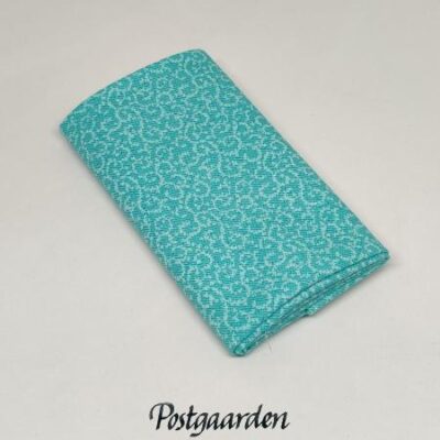 FQ7661 Tyrkis med snirkler - Patchworkstof