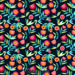 7670 blå med blomster patchworkstof