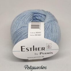 babyblå garnnøgle permin