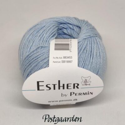 babyblå garnnøgle permin