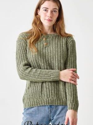 899041 luna sweater med struktur og stolpe mønster permin - postgaarden.com