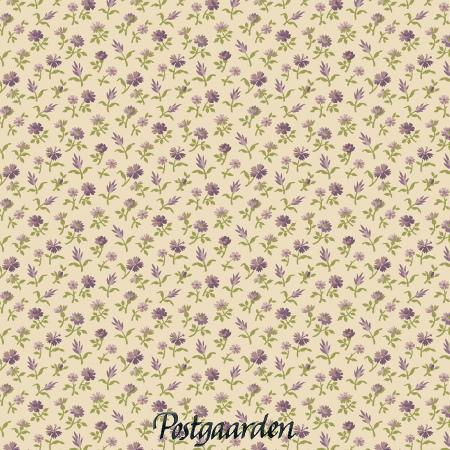 7681 Cream med små blomster patchworkstof - postgaarden.com